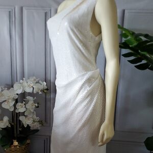 X Revolve Elegant Designer White Evening Dress Cut Out Sz M Michael Costello Hot